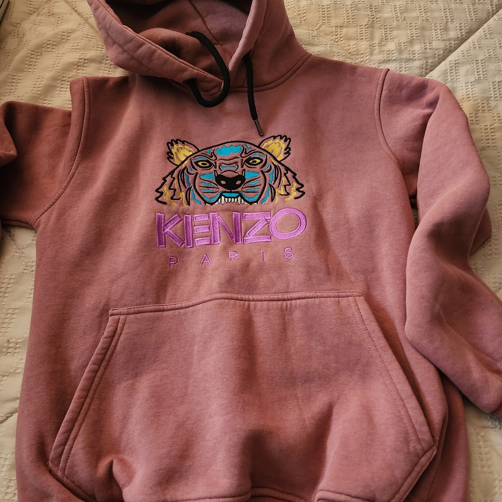 Kenzo Pink Hoodie with Embroidered Tiger